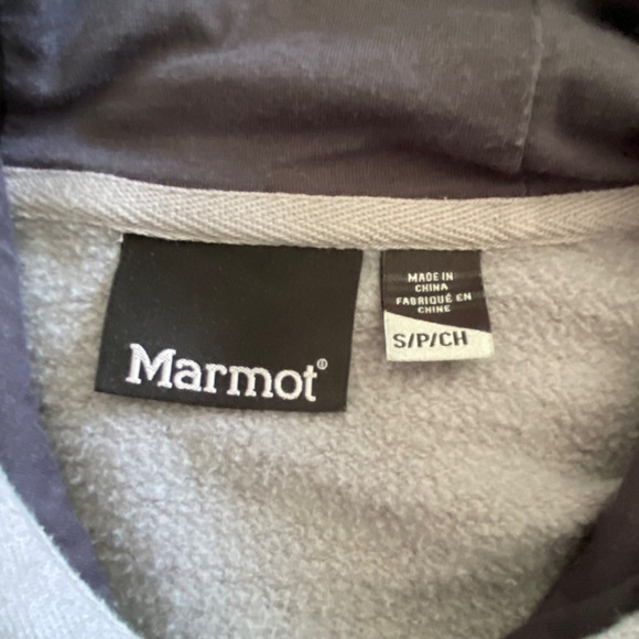 Unisex Marmot grey pullover hoodie size Small - Picture 5 of 12
